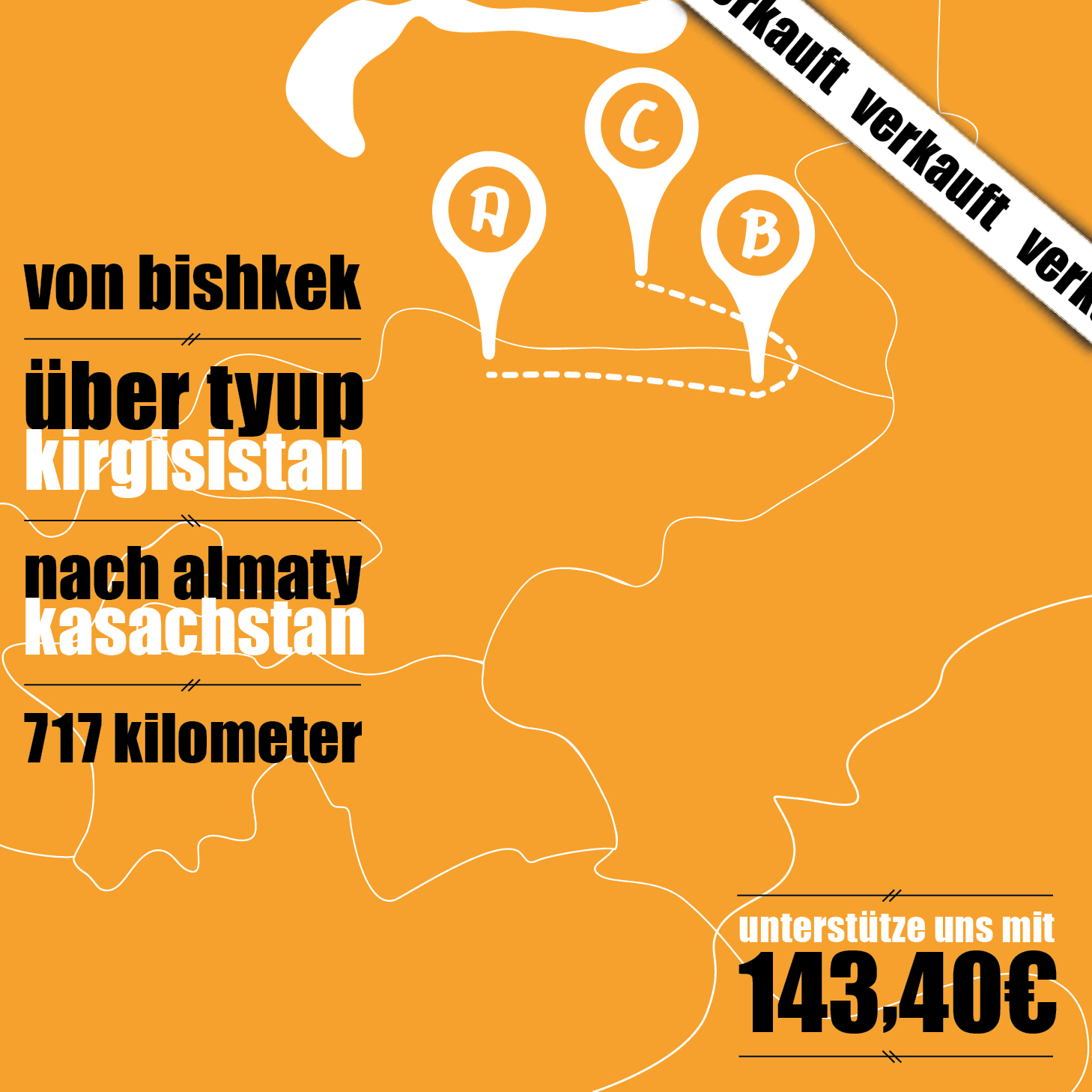 Bishkek - Tyup - Almaty = 143,40€